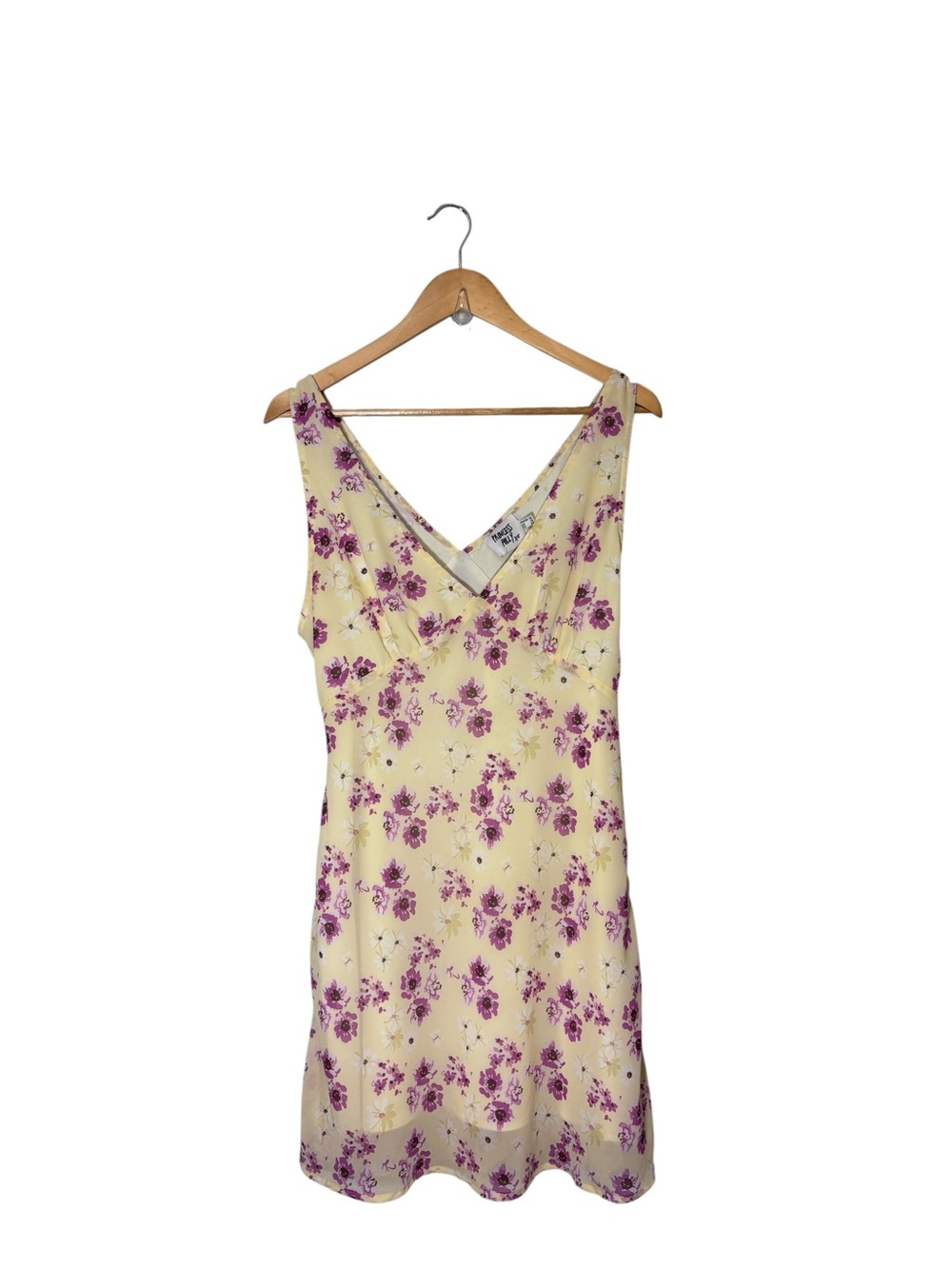 Princess Polly US 12 Nellie Mini Dress Butter Yellow Floral Chiffon Feminine 90s - Picture 5 of 8